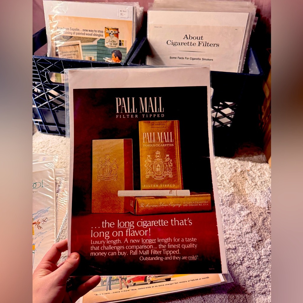 Vintage pall mall add poster